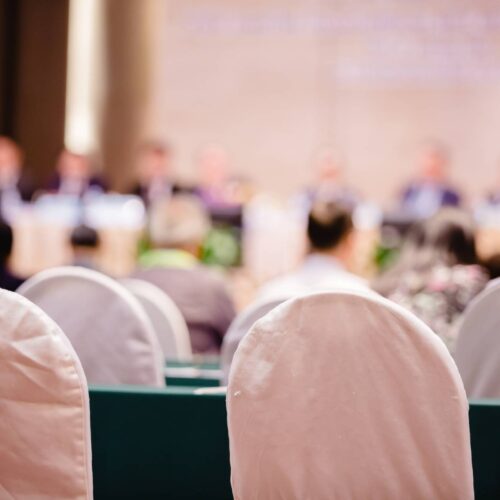 presentation hall of a conference panel
