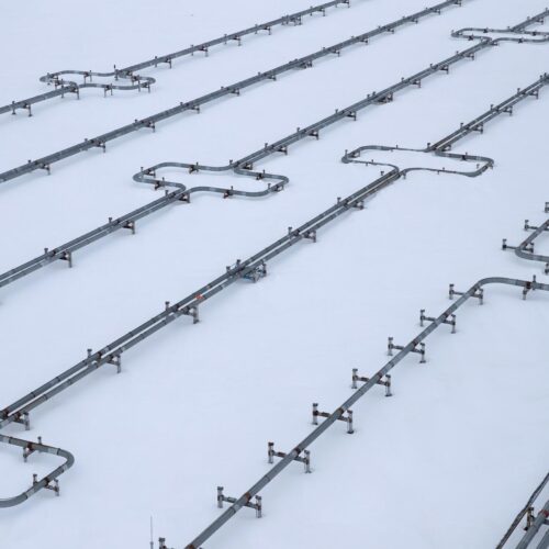 aeriel view of oil gas pipelines